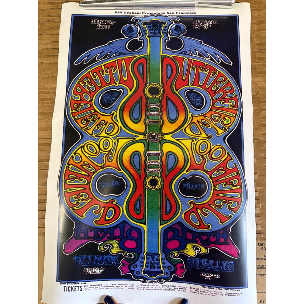 Bill Graham Fillmore BG-1 Paul Butterfield Jefferson Airplane Wes Wilson Poster